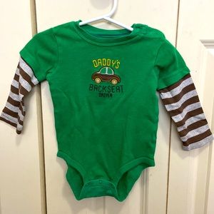 3/$15 Carter’s Daddy’s Backseat Driver Green Long Sleeved Onesie/Bodysuit